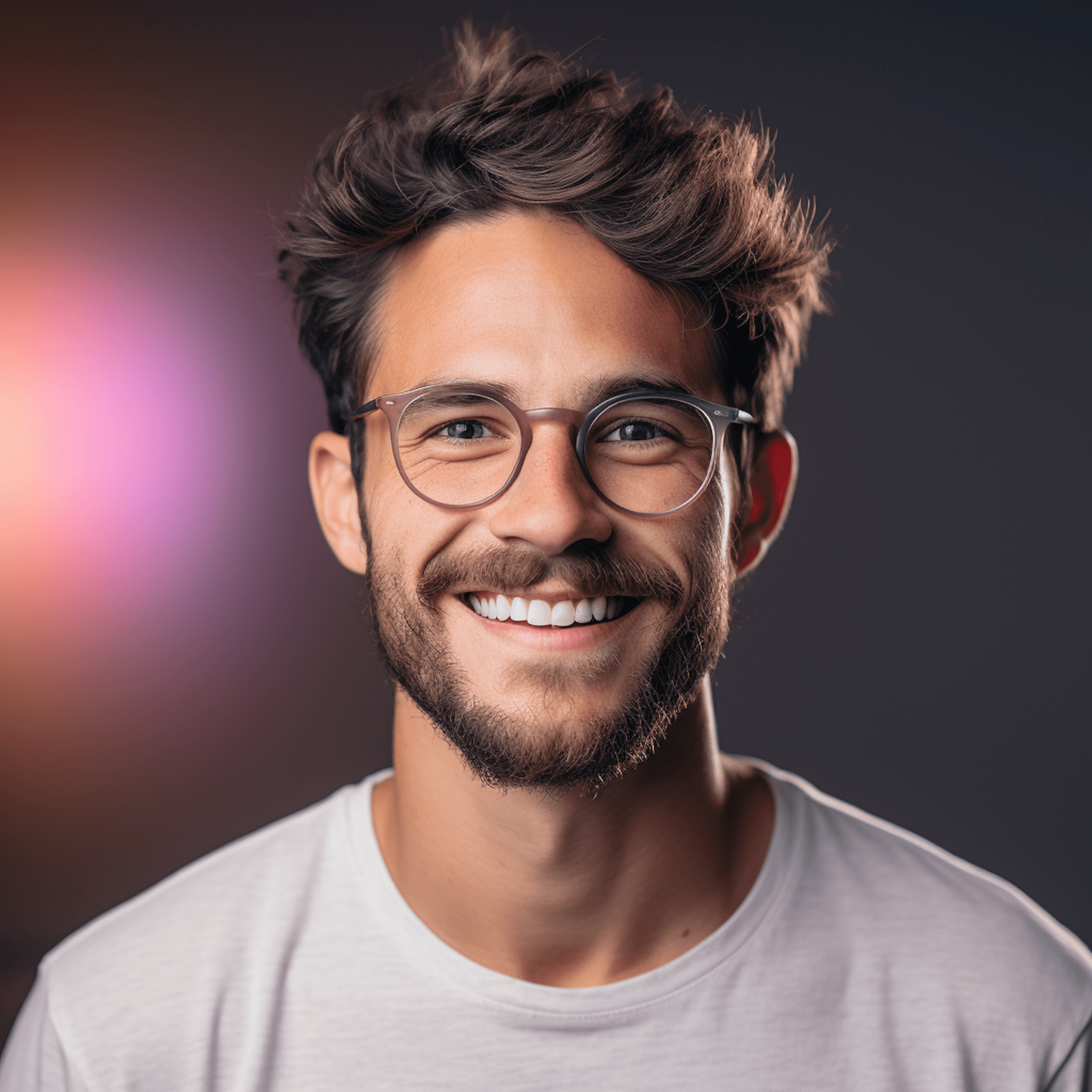 Portrait of a young man with glasses