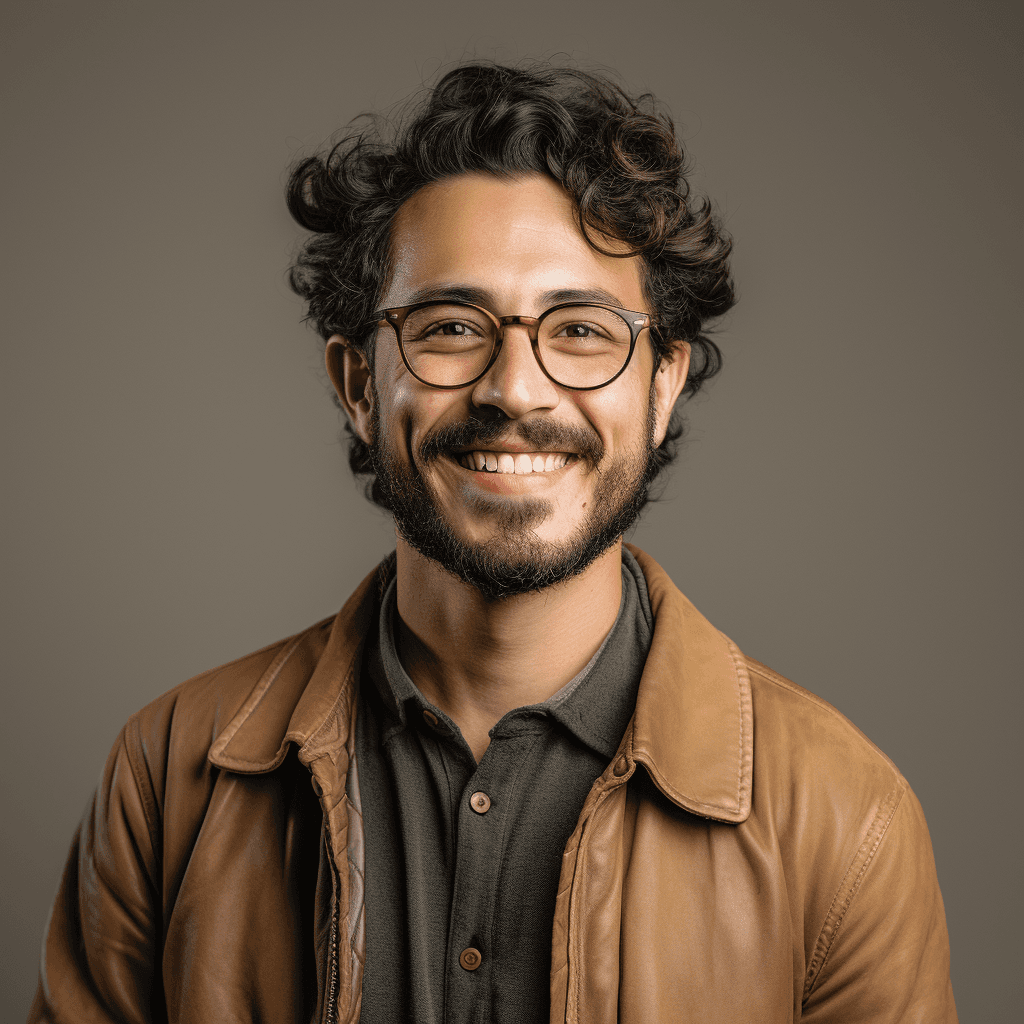 Young man in glasses smiling at the camera